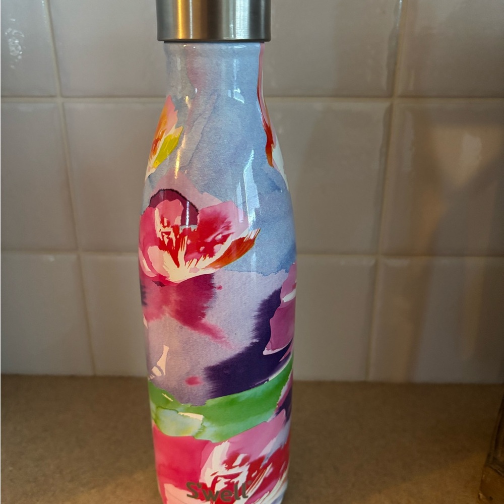 S'well Watercolor Floral Insulated Bottle - Pink, Purple, Green